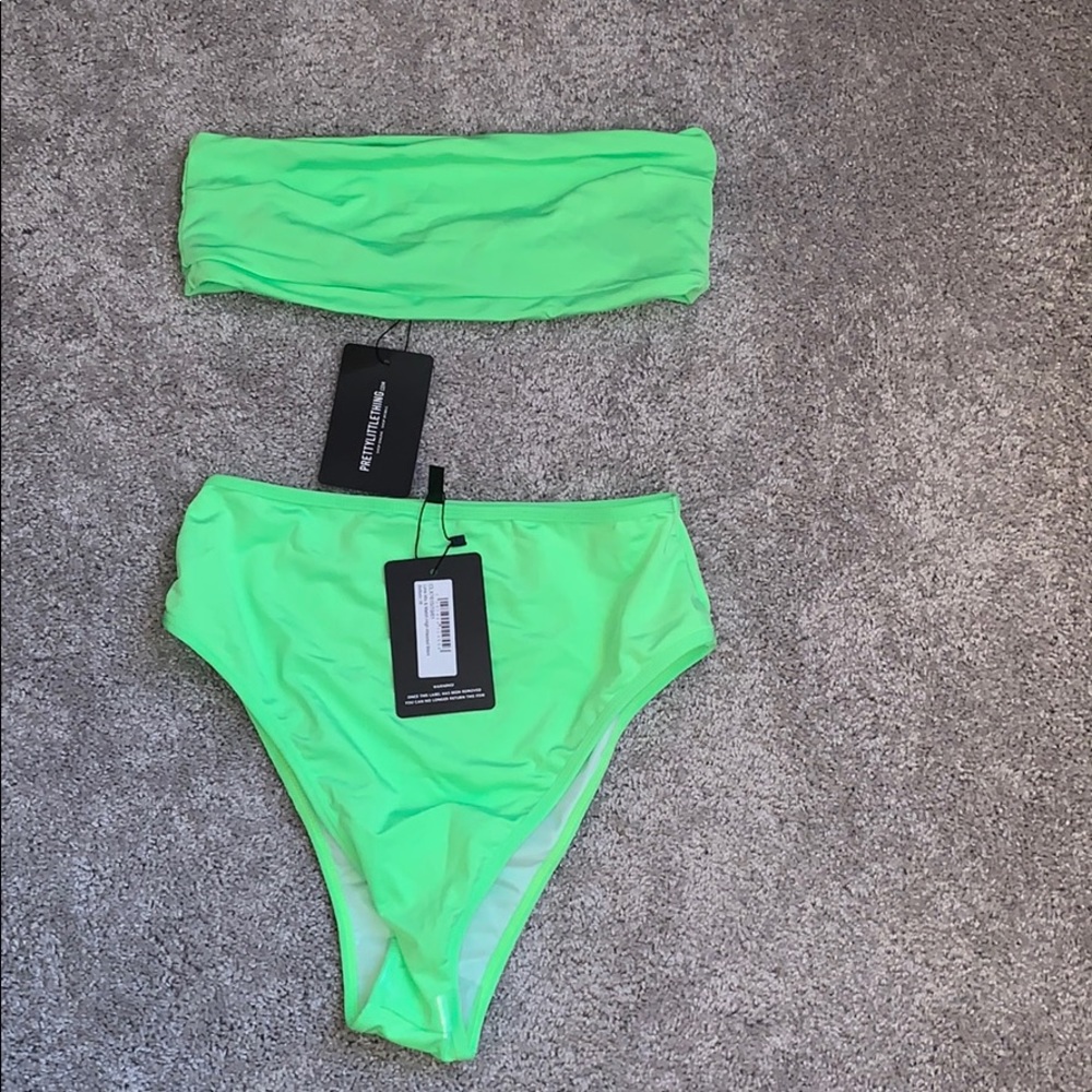 Neon green high waisted bikini